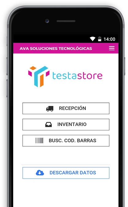 Captura de pantalla de TestaStore, aplicación para inventario y stock.